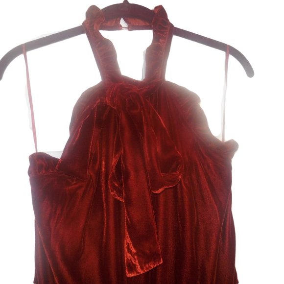 Jumper Velvet SMALL Halter Long Romper Bodysuit NEW - Picture 5 of 8